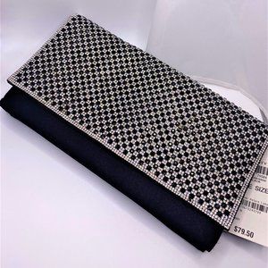 I.N.C. Black Rhinestone Bag With Crossbody Removable Chain